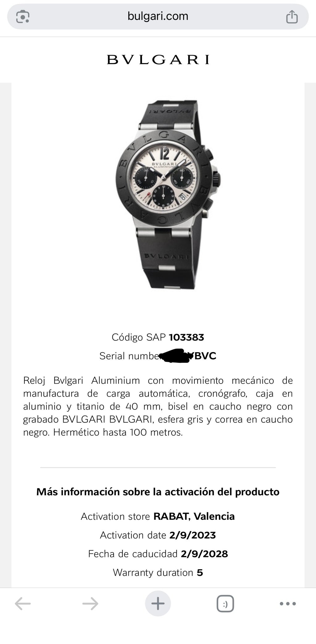 Bvlgari Aluminium Chronograph
