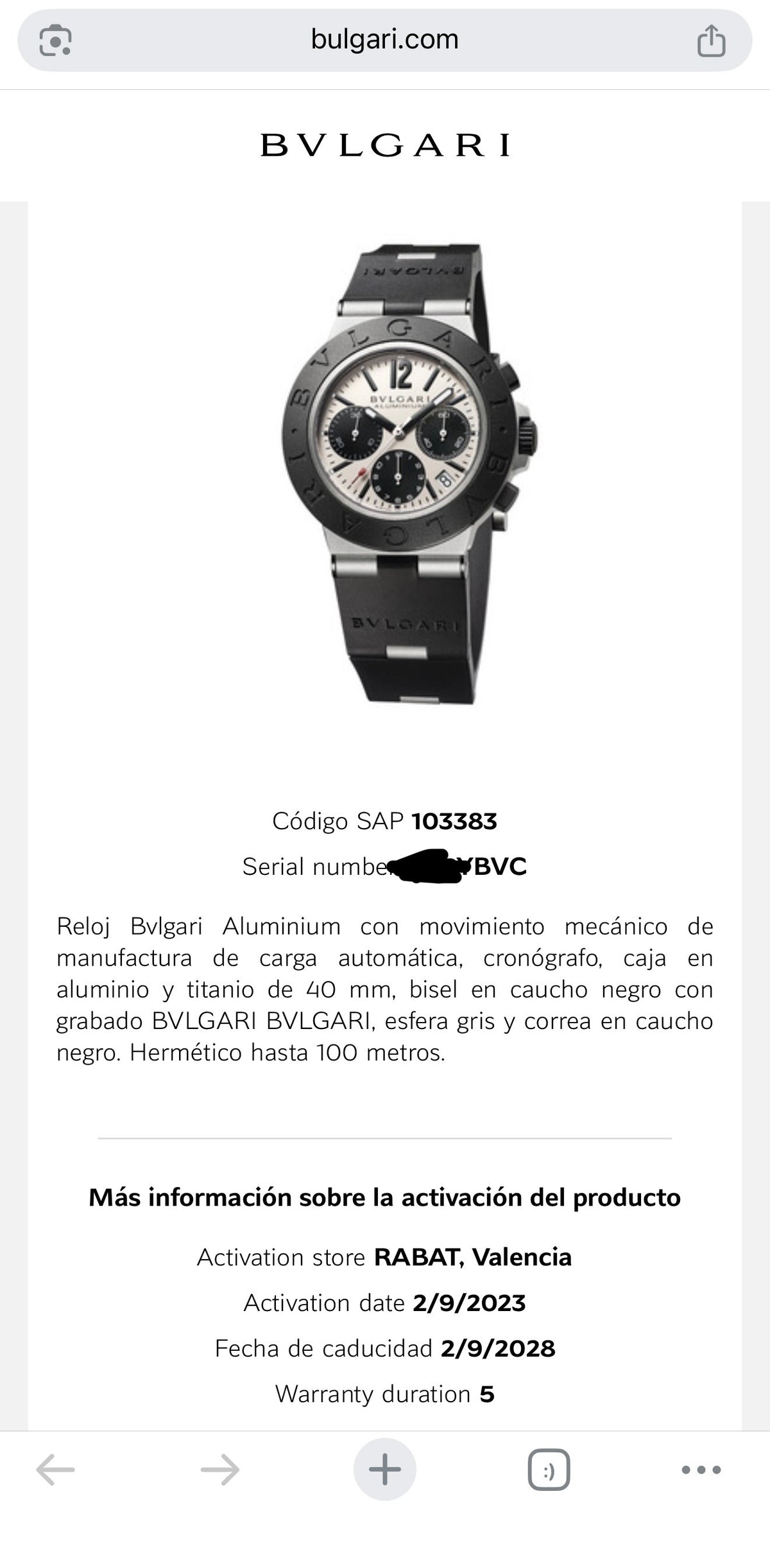 Bvlgari Aluminium Chronograph
